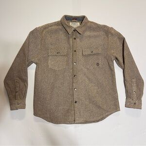 Gramicci Heavyweight Snap Button Long Sleeve Men’s Size Large Yellow Stripe